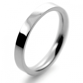 Flat Court Medium -  2.5mm Platinum Wedding Ring 